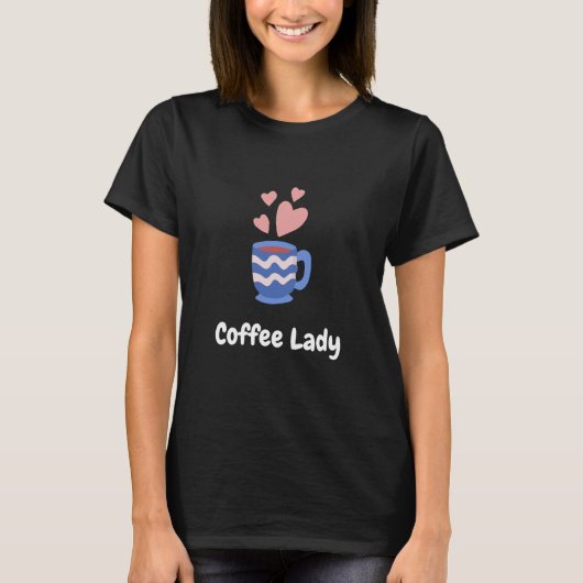 T-shirt Dame au café (Devant)