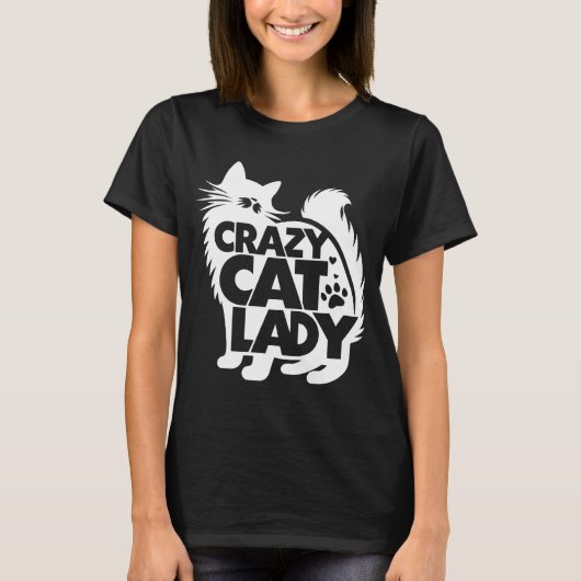 T-shirt Dame aux chats folle (Devant)