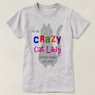 T-shirt Dame aux chats folle