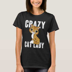 T-shirt Dame aux chats folle Chats drôles Mignonne Kitty A