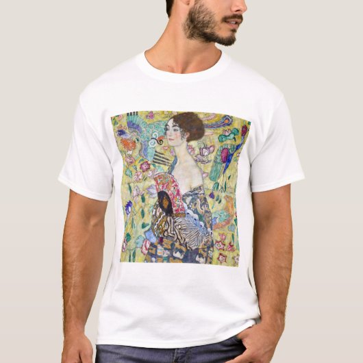 T-shirt Dame avec un ventilateur, Gustav Klimt (Devant)