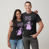 T-shirt Dame Chat Fou Pour Chat Violet (Unisexe)