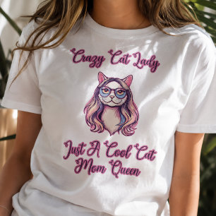 T-shirt Dame Chats Folle Juste Une Reine Mère Chat Cool