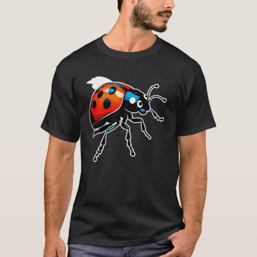 T-shirt Dame coccinelle vive éclatée (Devant)