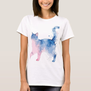 T-shirt Dame de chat folle drôle travaillant depuis son do