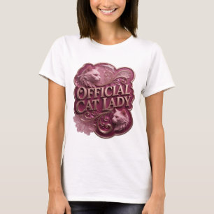 T-shirt Dame de Chat OFFICIELLE Design Moderne en Or