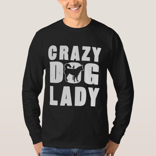 T-shirt Dame de Chien fou Husky (Devant)