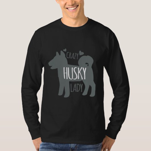 T-shirt Dame de Chien fou Husky (Devant)