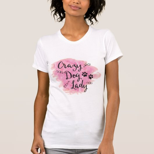 T-shirt Dame de chien fou (rose) (Devant)