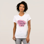 T-shirt Dame de chien fou (rose) (Devant entier)