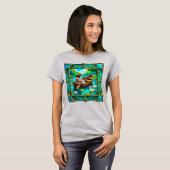 T-shirt Dame de l'évasion en bateau (Devant entier)
