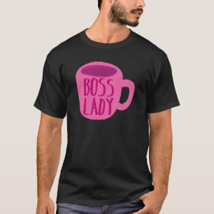 T-shirt Dame de PATRON avec une tasse de café rose