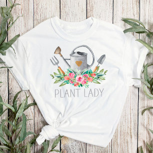 T-shirt Dame de plantes Boho Aquarelle Humour Jardinage Ch