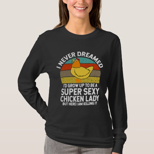 T-shirt Dame de poulet rétro (Devant)
