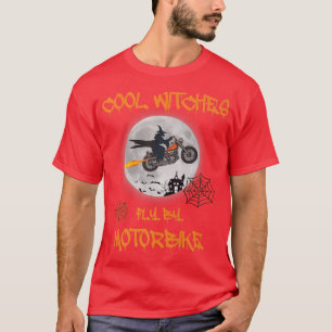 T-shirt Dame De Vélo, Sorcières Cool Voler Par Moto, Motor