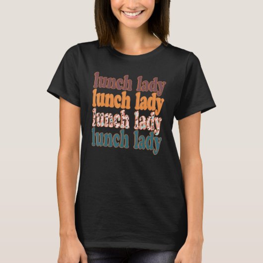 T-shirt Dame enseignante léopard rétro à la cantine (Devant)