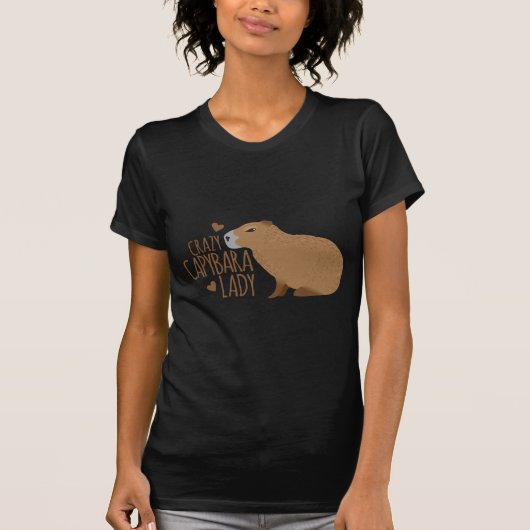 T-shirt dame folle de capybara (Devant)