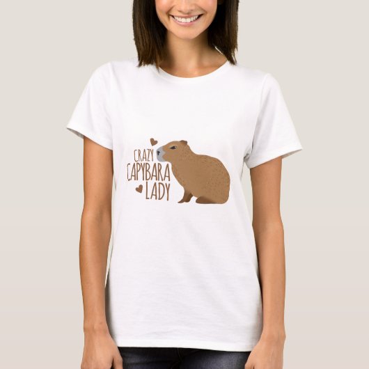 T-shirt dame folle de capybara (Devant)