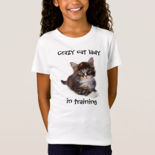 T-Shirt Dame folle de chat dans la formation