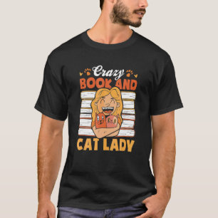 T-shirt Dame Folle De Livres Et De Chats Livre De Chat Li