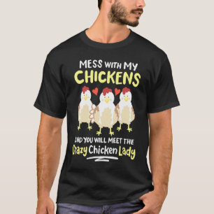 T-shirt Dame folle de poulets de jardin femme agricultrice
