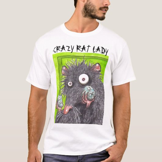 T-SHIRT DAME FOLLE FUNNY RATS DE RAT (Devant)