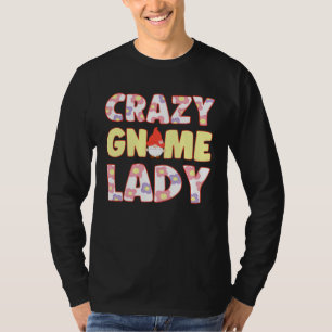 T-shirt Dame Gnome Folle Avec Miniature De Jardin Elfique