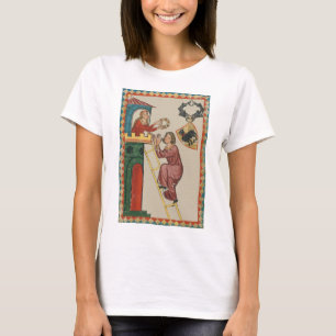 T-shirt Dame offrant un cadeau à un prétendant, 14e siècle