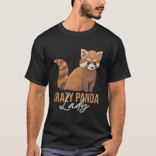 T-shirt Dame Panda Folle Pour Une Dame Panda Rouge