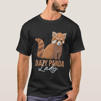 T-shirt Dame Panda Folle Pour Une Dame Panda Rouge