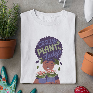 T-shirt Dame Plante folle de la femme noire, Plantes de br