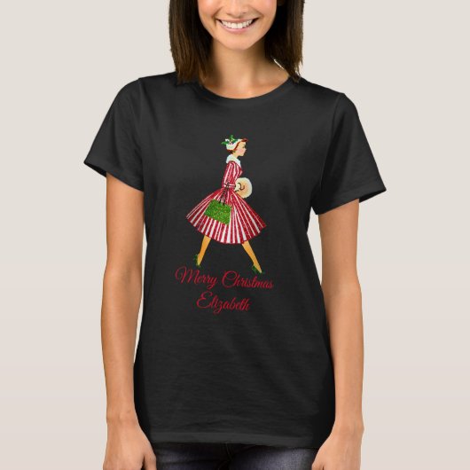 T-shirt Dame rétro Noël doux (Devant)