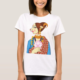 T-SHIRT DAME WITH LOTUS - CONCEPTION INDIENNE ETHNIQUE