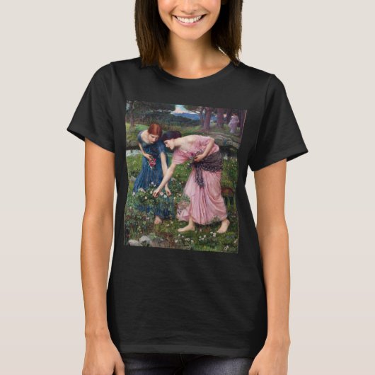 T-shirt Dames à cueillir des Roses, John William Waterhous (Devant)