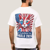 T-shirt Dames De Chat Pour Kamala 2024 Starburst (Dos)