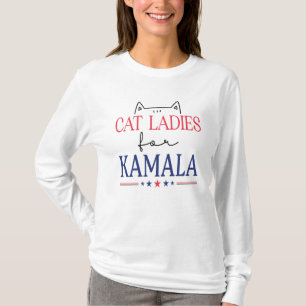 T-shirt Dames de chat pour Kamala Drôle de chat 2024 Prési
