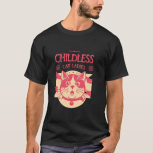 T-shirt Dames de chats sans enfants Karma de chat Rétro Dr