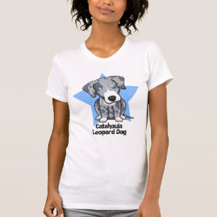 T-shirt Dames de chien de léopard de Catahoula d'étoile