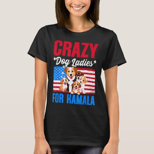 T-shirt Dames de chien pour Kamala Harris Président améric (Devant)