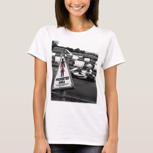 T-shirt Dames de signe de Karting de secteur interdit (Devant)