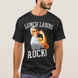 T-shirt Dames déjeuner rétro font rock travailleuse de caf