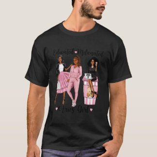 T-shirt Dames Éduquées Mélanisées Bélier Zodiaque Noir