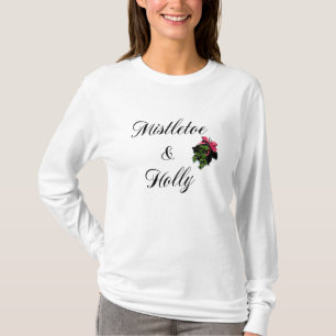 T-shirt dames Mistletoe & Holly Christmas