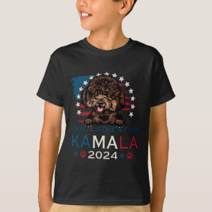 T-shirt Dames pour Kamala Harris 2024 Chien Caniche Amériq