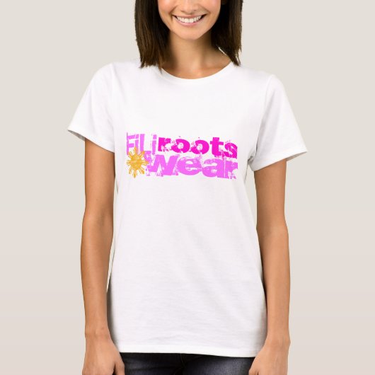 T-shirt dames rosâtres de filirootswear (Devant)