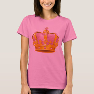 T-Shirt, dames roze/goudkroon T-shirt