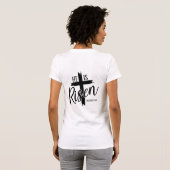 T-shirt Dames Tee Il Est Ressuscité (Dos entier)