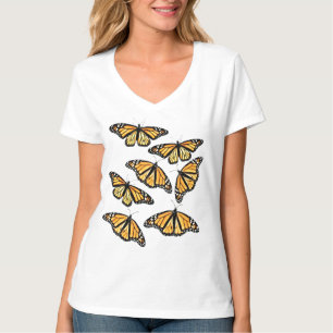 T-shirt Dames V Neck Tee Beaucoup de monarques