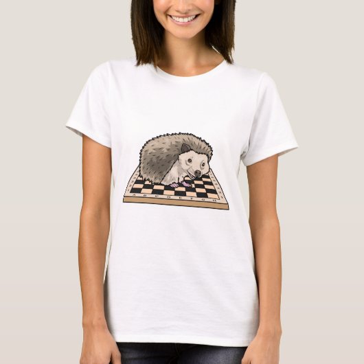 T-shirt Damier d'échecs de jeu d'échecs de hérisson (Devant)