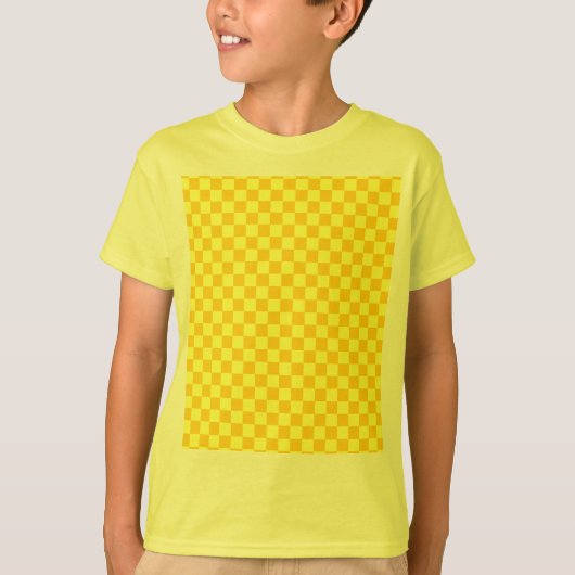 T-shirt Damier jaune de classique de combinaison (Devant)